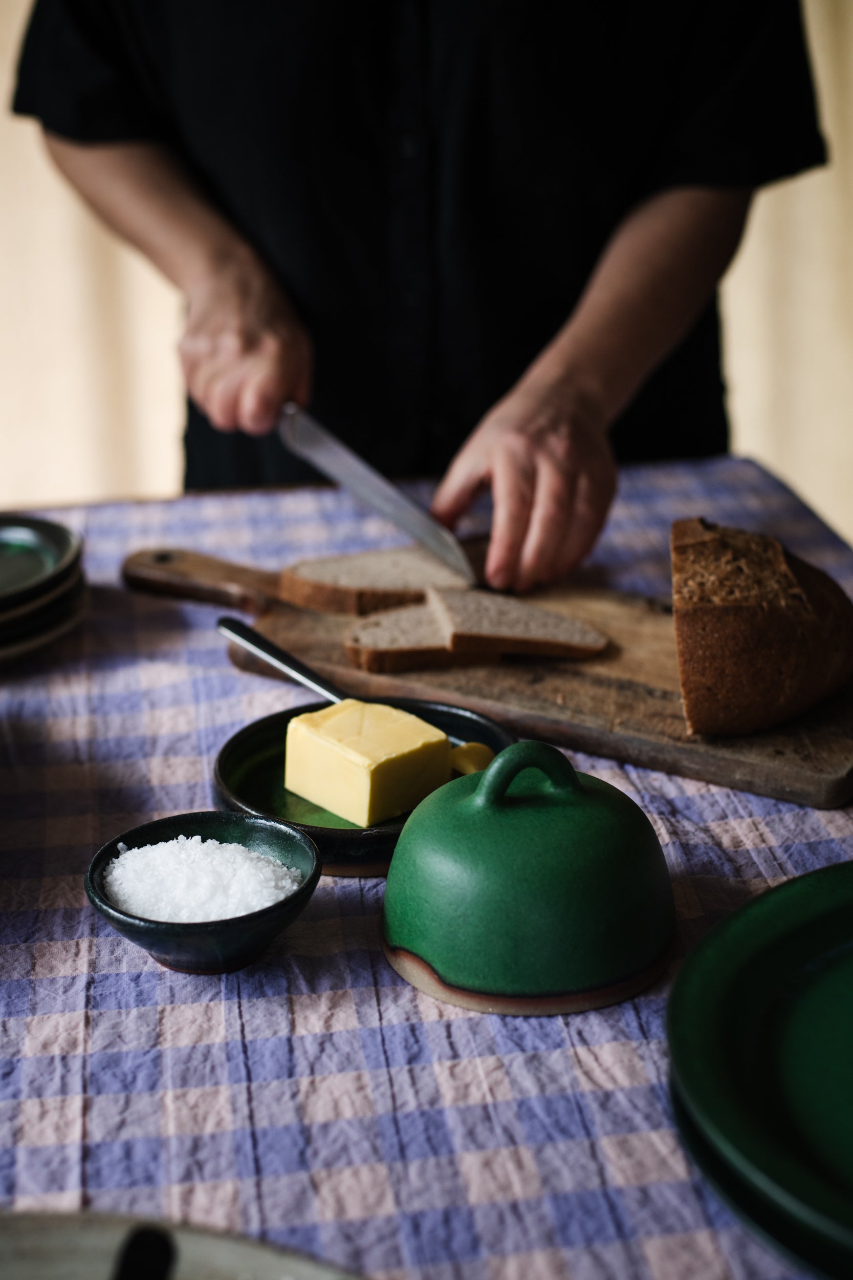 Forest Green Butter Dish