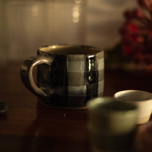 Black Check Mug