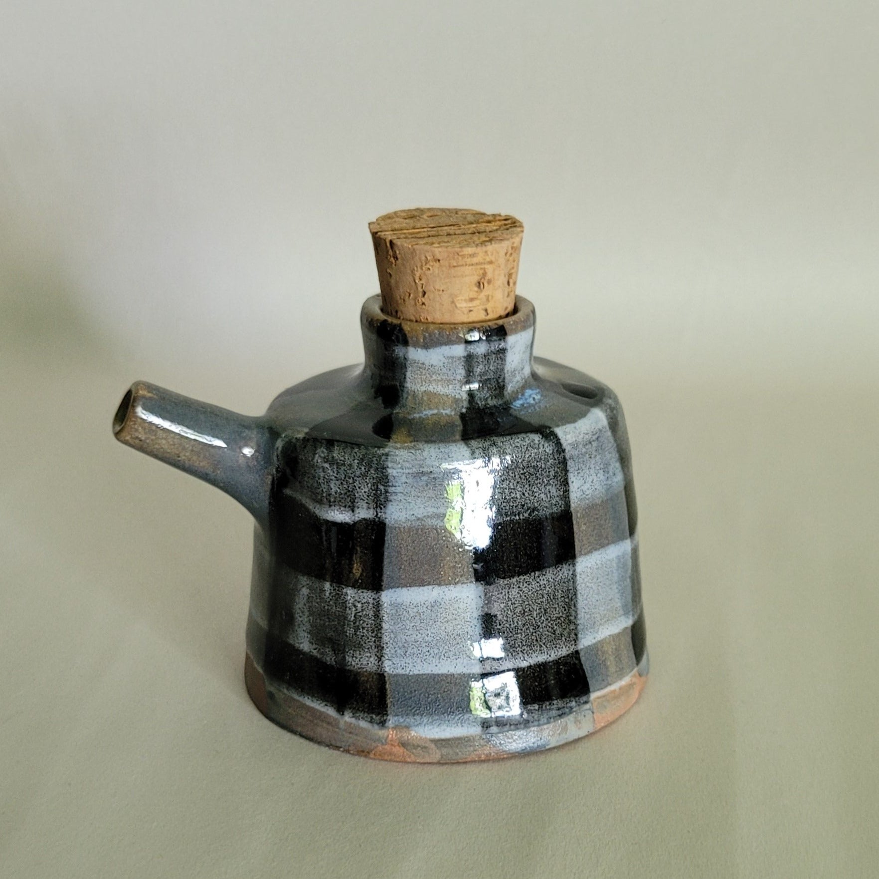 Black Check Oil Bottle (small)