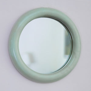 Wheel thrown frame and mirror - mint