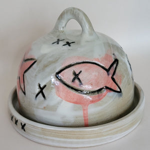 Pink Fish Butter Dish